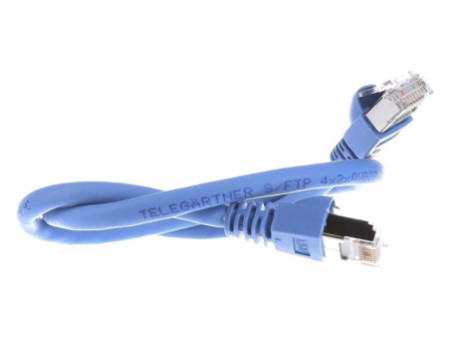 Telegärtner Câble patch Cat.6A (profond), S-FTP, 0,5 m, bleu