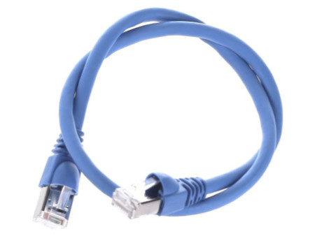 Telegärtner Câble patch Cat.6A (profond), S-FTP, 0,5 m, bleu