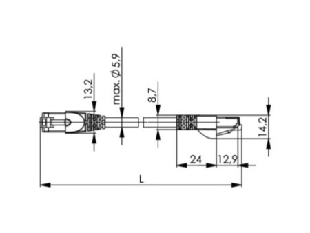 Telegärtner Câble patch, Cat.6A (profond),S/FTP,0,25 m, gris