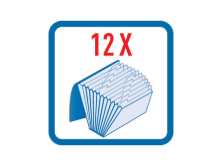 herlitz Trieur easyorga to go, 12 compartiments, bleu