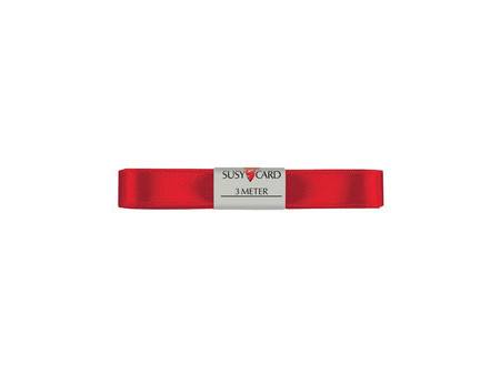 SUSY CARD Ruban cadeau 'double satin', 15 mm x 3 m, blanc
