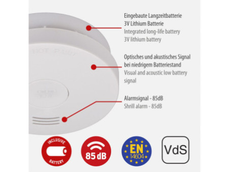 brennenstuhl Détecteur de fumée RM L 3100, 85 db, blanc