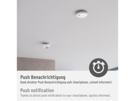brennenstuhl Détecteur de fumée connecté Wifi WRHM01, blanc