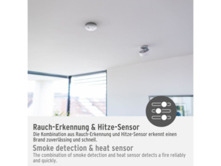 brennenstuhl Détecteur de fumée connecté Wifi WRHM01, blanc