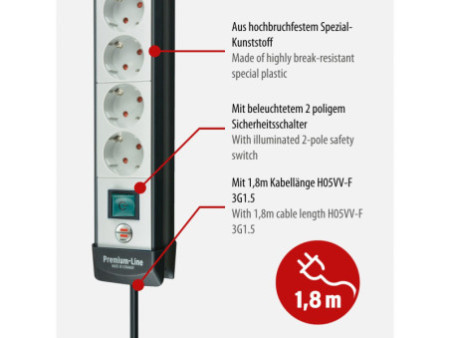 brennenstuhl Bloc multiprises 'Premium-Line', 4 prises