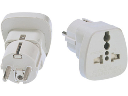 BACHMANN Adaptateur de voyage, 2 & 3 pôles, corps blanc