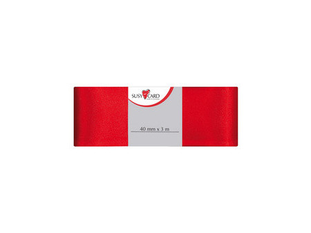 SUSY CARD Ruban cadeau 'Doppelsatin', 40 mm x 3 m, rouge