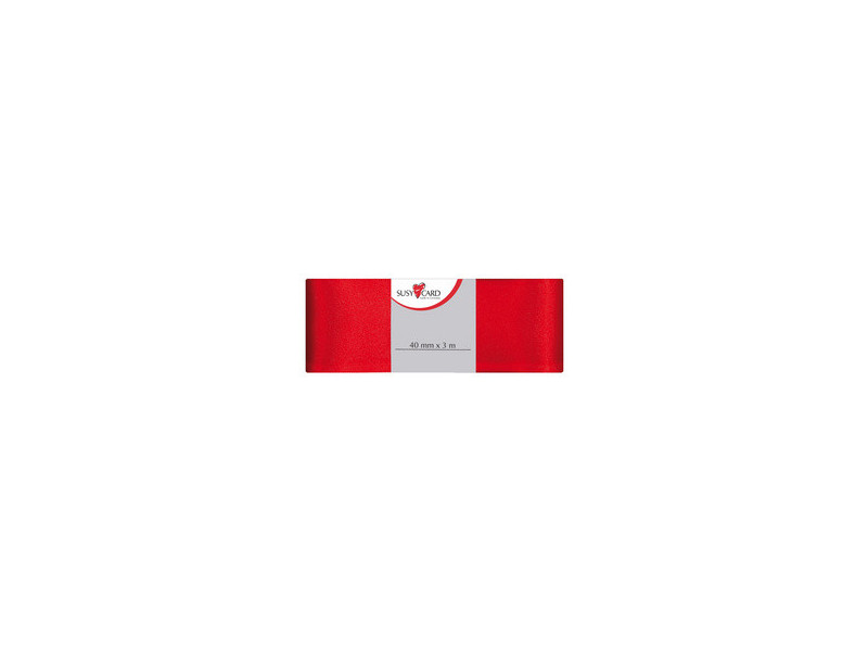 SUSY CARD Ruban cadeau 'Doppelsatin', 40 mm x 3 m, rouge