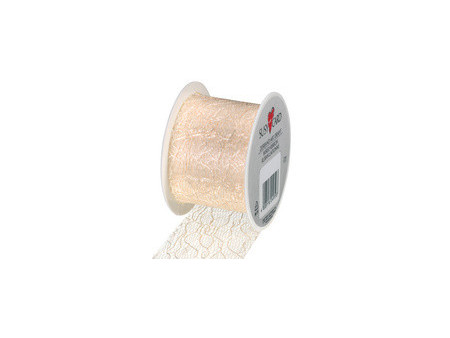 SUSY CARD Ruban cadeau, sur bobine 'Lace ', crème