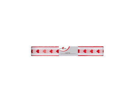 SUSY CARD Ruban cadeau 'petit coeur', 15 mm x 2 m, rouge/