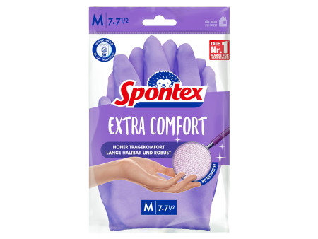 Spontex Gant en latex Extra Comfort, taille: M, lilas