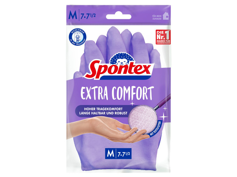 Spontex Gant en latex Extra Comfort, taille: M, lilas
