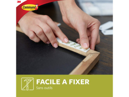 3M Command Languettes accroches tableaux, taille: L, blanc