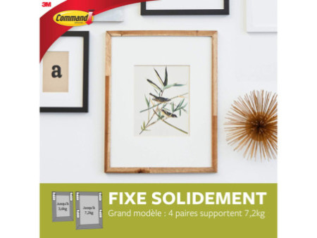 3M Command Languettes accroches tableaux, taille: L, blanc