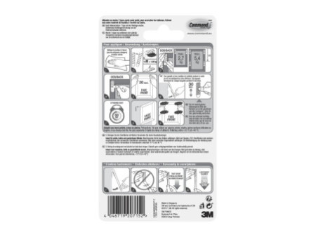 3M Command Languettes de fixation, taille: M, blanc