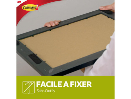3M Command Languettes accroches tableaux, taille: L, noir