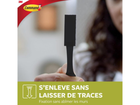 3M Command Languettes accroches tableaux, taille: L, noir
