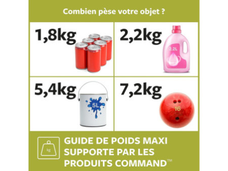 3M Command Languettes accroches tableaux, taille: L, noir