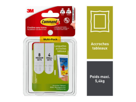 3M Command Languettes de fixation pour cadres, multipack