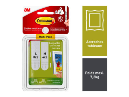 3M Command Languettes de fixation pour cadres, multipack