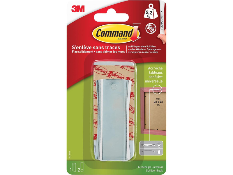 3M Command Crochet de fixation pour tableau, taille: L