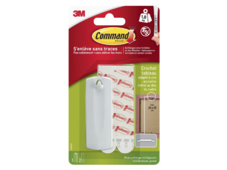3M Command Crochet en dents de scie pour tableaux, blanc