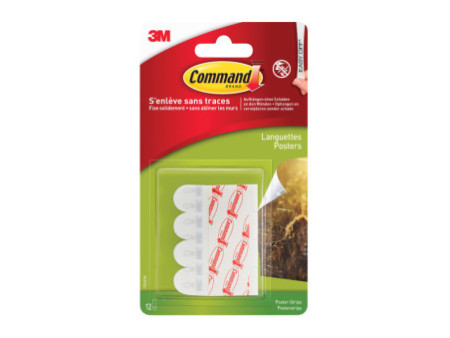 3M Command Attaches posters, taille: S, blanc