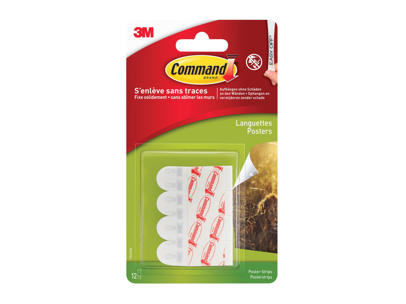 3M Command Attaches posters, taille: S, blanc