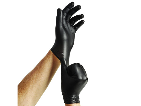 Spontex Gants en vinyle Extra Black, taille: M, noir