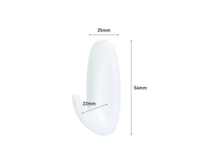 3M Command Crochet design, plastique, taille: S, blanc