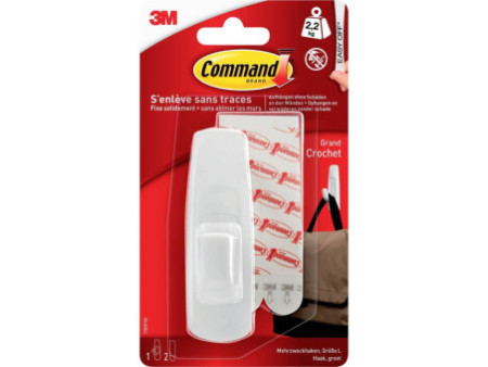 3M Command Crochet universel, plastique, taille: L, blanc