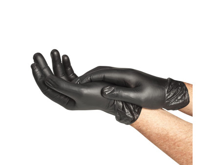 Spontex Gants en vinyle Extra Black, taille: M, noir