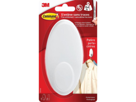 3M Command Crochet pour vêtement, plastique taille XL blanc