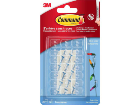 3M Command Clip décoratif, plastique taille: XS, transparent