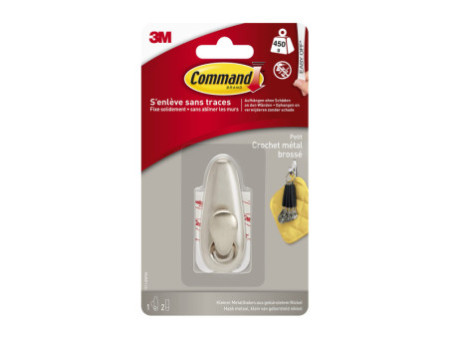 3M Command Crochet en métal 'Classic', taille: S, argent
