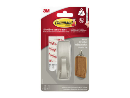 3M Command Crochet en métal 'Modern', taille: M, argent