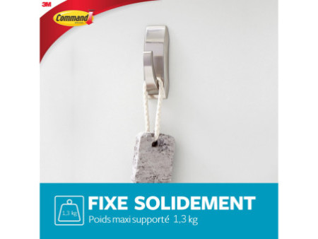 3M Command Crochet pour salle de bain métal 'Modern', argent