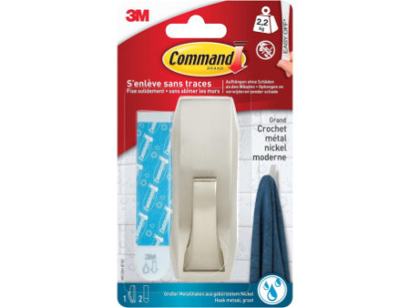 3M Command Crochet pour salle de bain métal 'Modern', argent