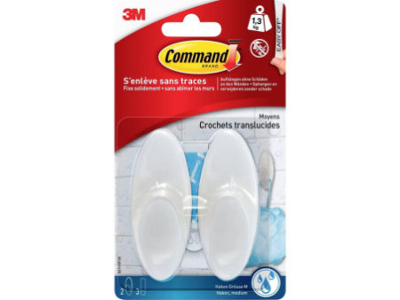 3M Command Crochet pour salle de bain, plastique, blanc