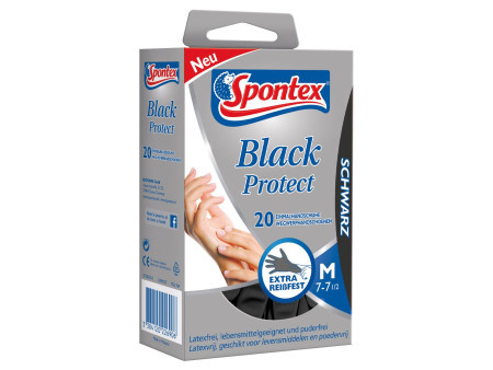 Spontex Gant en nitrile Black Protect, taille: M, noir