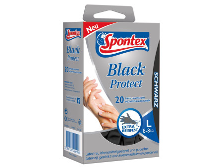 Spontex Gant en nitrile Black Protect, taille: L, noir