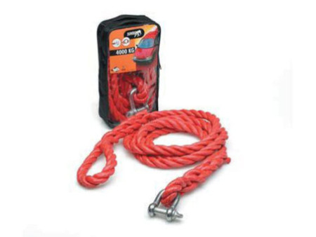 IWH Corde de remorquage Jumbo, 4.000 kg, avec manille, rouge