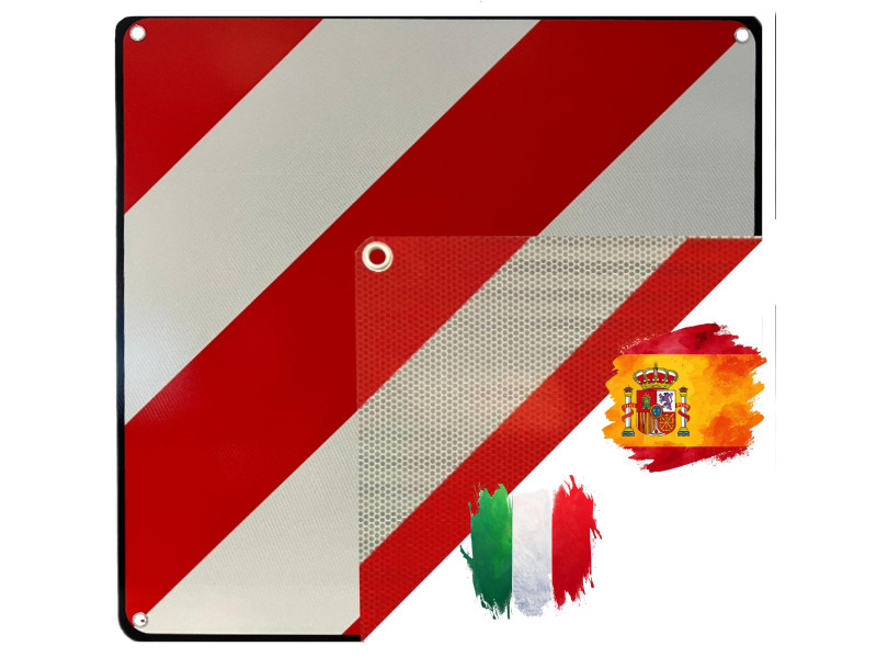 IWH Panneau de signalisation 2en1, 500 x 500 mm, blanc/rouge
