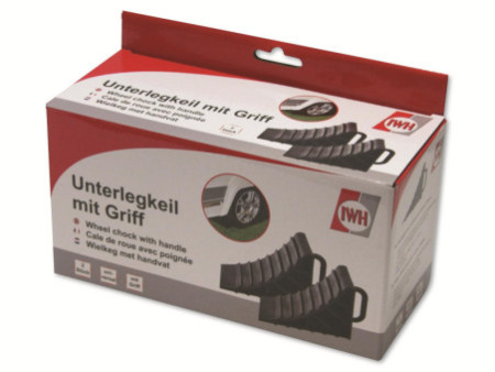IWH Cale de roue avec poignée, set de 2, noir