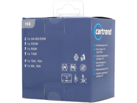 cartrend Boîte d'ampoules de rechange H4, 8 pièces