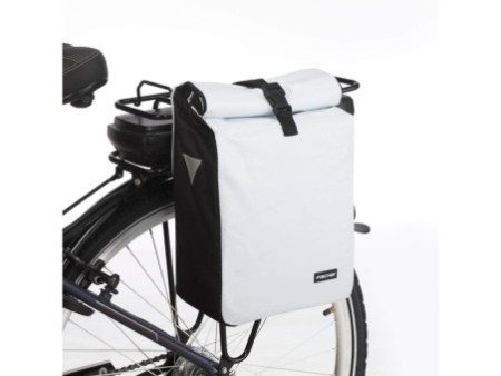 FISCHER Sacoche de vélo Coursier, blanc / noir