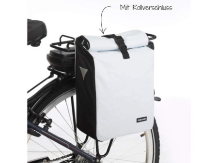 FISCHER Sacoche de vélo Coursier, blanc / noir