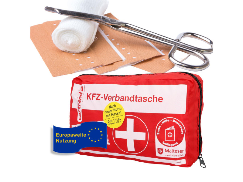 cartrend Trousse auto de premiers secours, rouge