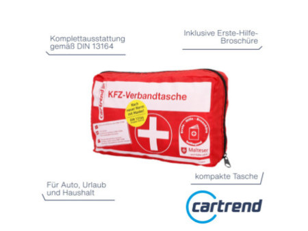 cartrend Trousse auto de premiers secours, rouge