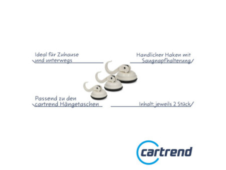 cartrend Crochet à ventouse, capacité de charge: 2 kg, blanc
